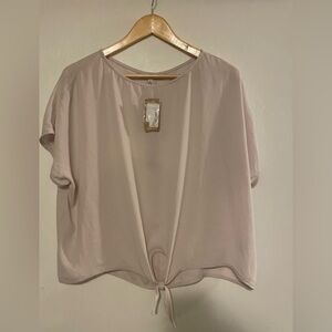 Monk & Lou Women's V-Neck Knot Front Tee